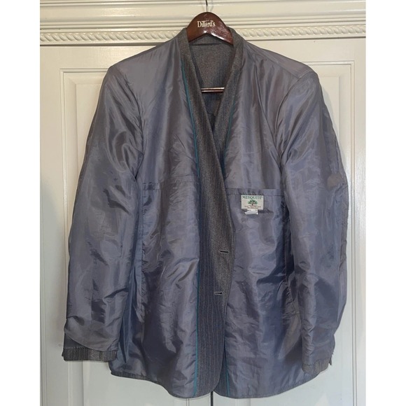 Mesquite Blazer Men 50 Gray‎ Niver Western Wear Rodeo Ranch Rockabilly Cowboy - Picture 3 of 12